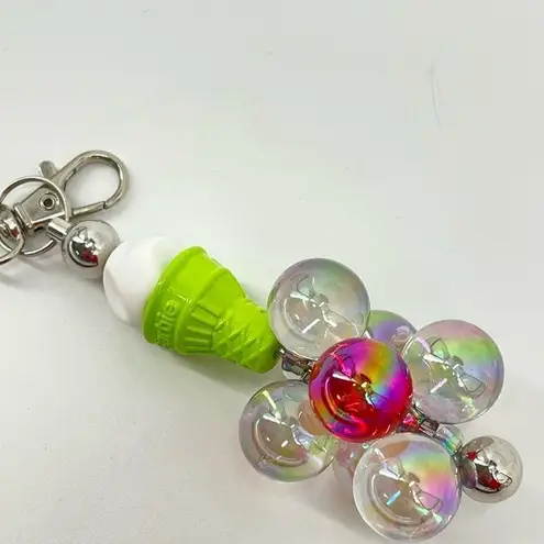 Keychain purse charm Beaded Keychain For Women, Silicone bead ice cream cone bal Green