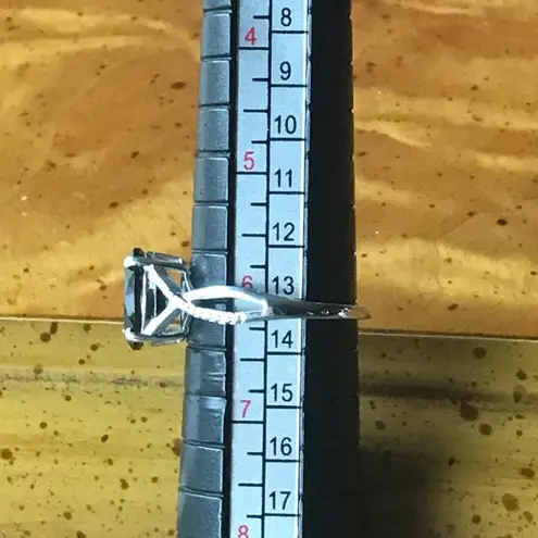 Natural Black Spinel Sterling Silver Infinity Ring Size 6