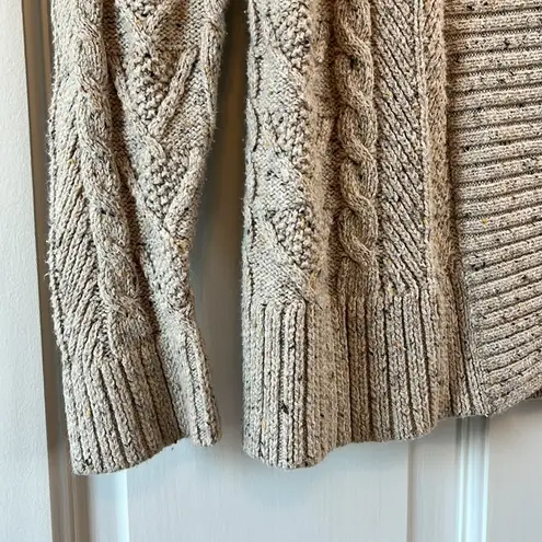 Christopher & Banks Creme Speckled Open Front Cardigan - Size Small