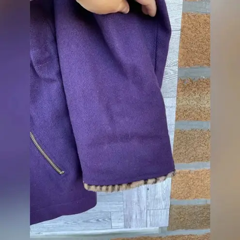 Carolina Herrera wool purple Cheetah zip jacket Size medium