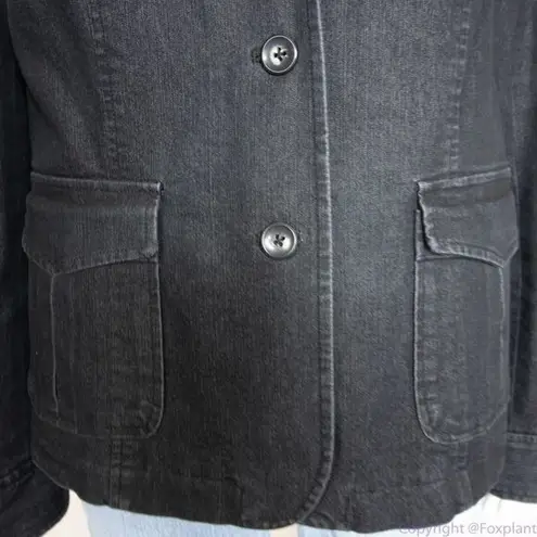 Attention NWOT women's black jean jacket with epaulette, size 14