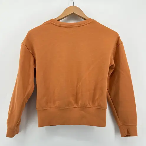 Magaschoni Long-Sleeve Scuba Twisted-Front Top Sweatshirt Size XS Rust