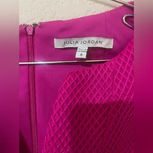 Julia Jordan Womens Boned Mesh Collar Cap Sleeve Flared Dress size 8