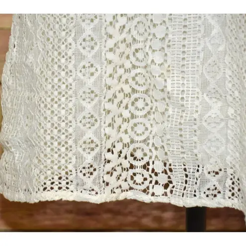 Kori America Sleeveless Croquet Ivory Mini Dress Ladies L Lined Boho Cottage