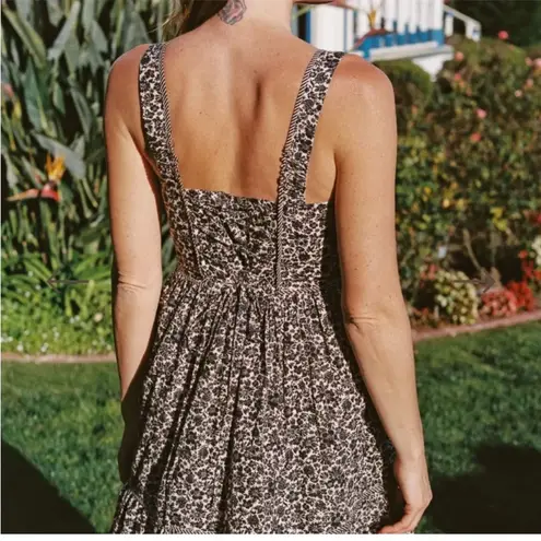 Christy Dawn Adele Dress Regenerative Cotton Daisy Black Floral XS EUC