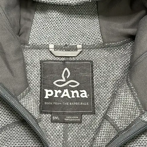 prAna Rockaway Full Zip Gray Texture Hoodie Jacket Size Small