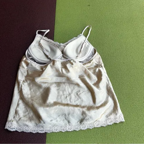 Cream Lace Trim Cami Gold Size M