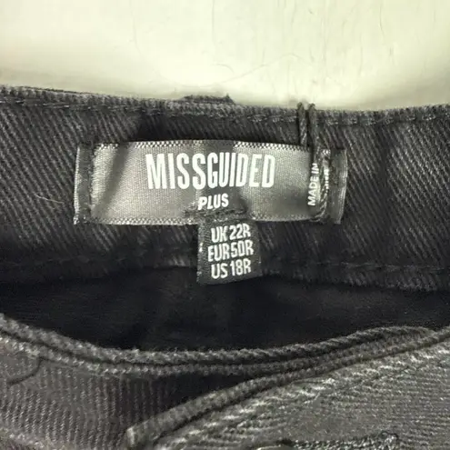 Missguided NWT Plus Riot High Rise Clean Mom Jeans Black US Size 18 NEW