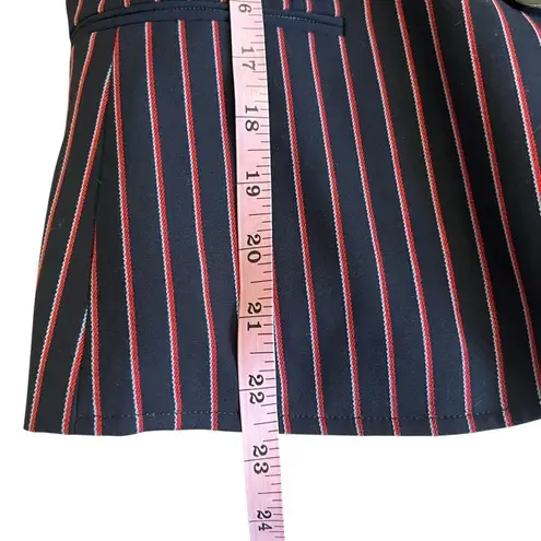 Argent Pinstripe Classic Single Breasted 2 Button Blazer Jacket Navy/Red Size 6 Blue