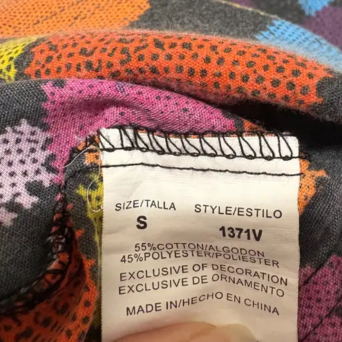 Just Love Women Scrub Top S Multicolor Heart Print Nurse Medical Uniform Pockets