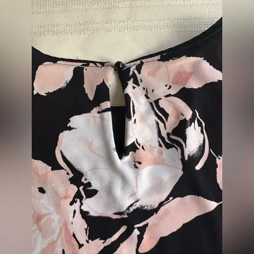 Karl Lagerfeld Black Top with White Floral Pattern