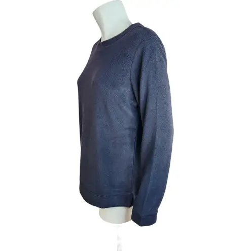 Denim & Co . Comfort Zone Baby Sherpa Crewneck Pullover Sweatshirt Black Small