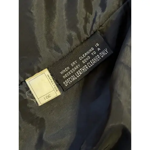 Vintage Pelle Studio Black Leather Trench Coat Full Length Long Duster Jacket