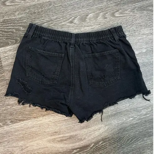 Aerie  Distressed Denim Cut Off Shorts Black Size Medium