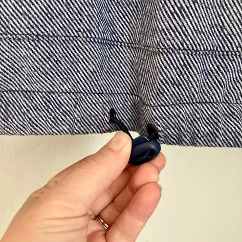 Bandier Wesley Striped Pullover Half-Zip Sweatshirt Small Blue White Athleisure