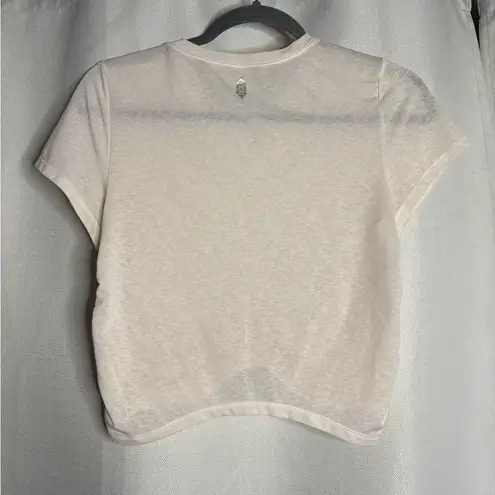 Free People Movement Ivory White Short Sleeve Crop Top