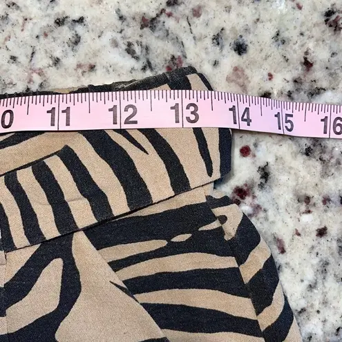 C by One Womens Animal Print Pull On Wide Leg Cropped Pants Black Tan Size XS - Image 8