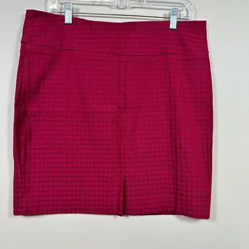 Margaret M Houndstooth Pencil Skirt Career Office Plum Size XLP Purple