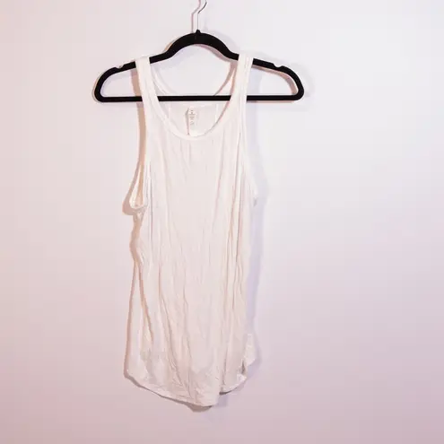 Lululemon Women's Modal Stretch Knit Ribbed Scoop Neck Sleeveless Tank Top White