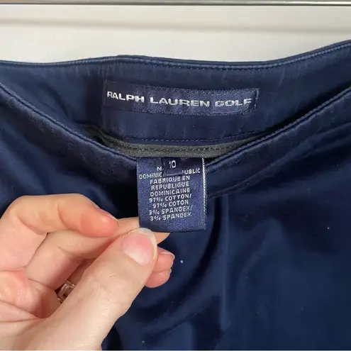 Ralph Lauren Golf Navy Blue Skirt with White Side Pleats Size 10