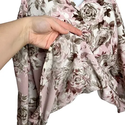 Lime n Chili Dusty Pink Floral Cold Shoulder Choker Neck Blouse