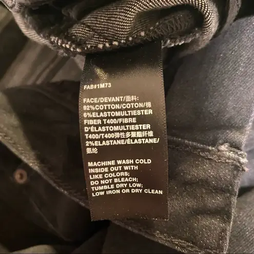 Lafayette 148 New York Mercer Italian Denim Skinny Jeans in Black Size 25