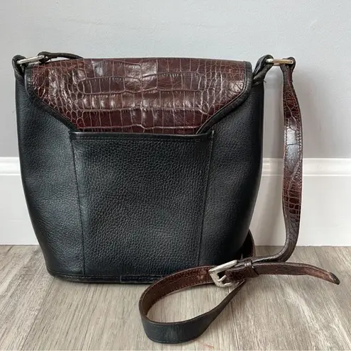 Brighton  Bucket Bag Purse Croc Embossed Leather