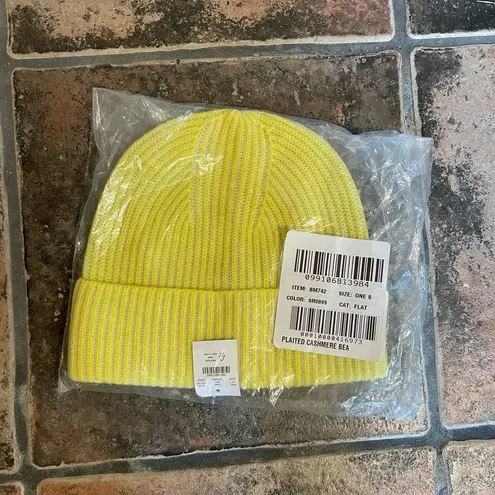 J.Crew  Cashmere Beanie Bright Yellow Ribbed