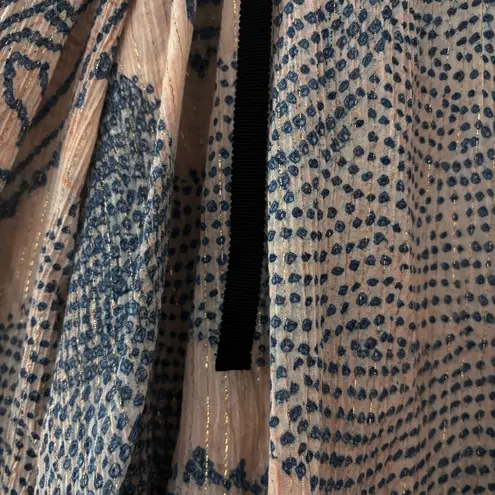 Ulla Johnson Pauline Printed Silk Chiffon Blouse Moonstone Blouse Size 2 Peasant