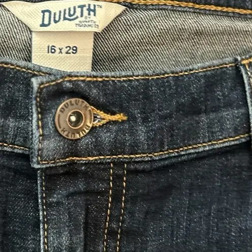 Duluth Women's Straight Leg Jeans Size 16 Blue Denim Classic Style inseam 29