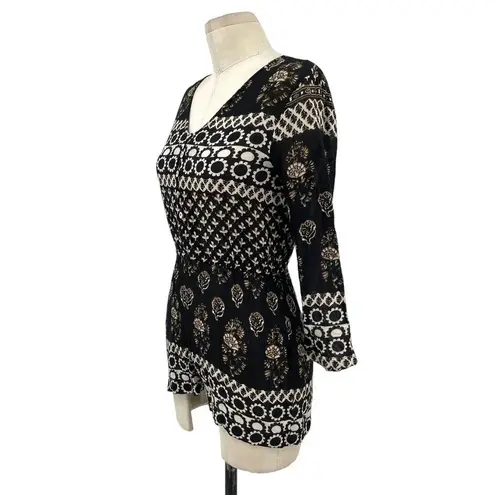 Raga The Remington Romper Black Bohemian Print Size XS