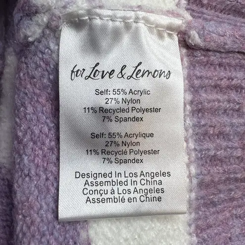 For Love & Lemons  Purple Stripe Sleeveless Cropped Sweater Vest Medium New