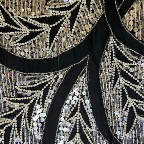 J. L. B. Women's Vintage Silver Sequin Silk Blouse Size M Size M