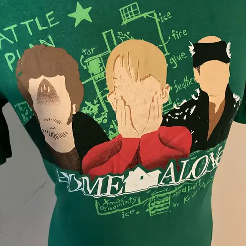 Home Alone Movie Shirt Adult Womens S Battle Plan Kevin McCallister Green