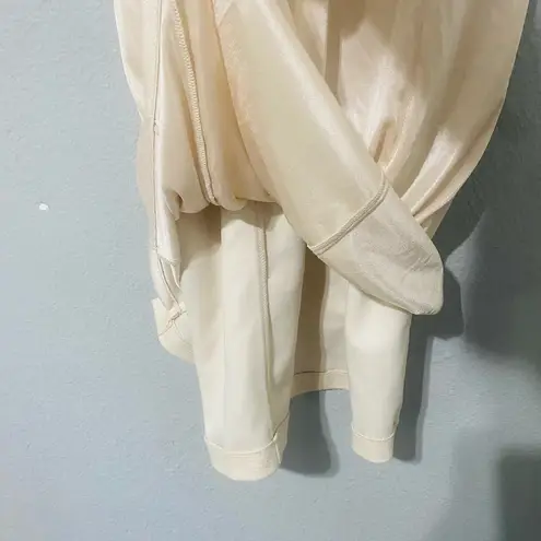 Formal Cream Sleeveless Round Neckline Zippered Lined Business Short Dress Sz S Black