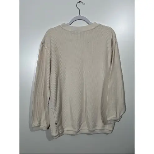 Pennant “Soup Group” Sweatshirt in Cream with Green Embroidery Size Medium - Image 3