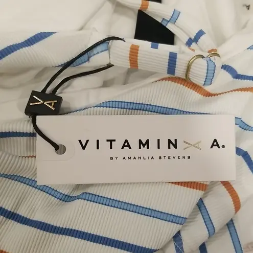 Vitamin A ππ Yasmeen One Piece Swimsuit ~ Palm Springs Stripe 12 D XL NWT