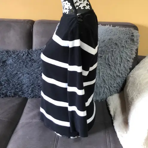 LAUREN JEANS Blue & White 3/4 Sleeve Top Size M Size M