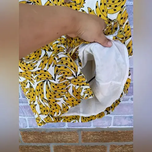 Farm Rio Spotted Bananas Cross-Back Mini Dress XS