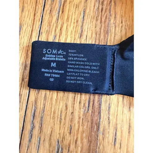 Soma Enbliss Luxe Adjustable Bralette Womens Medium Black Padded Wireless Soft