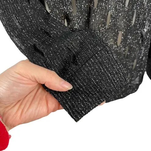 Generation Love Metallic Shimmer Glitter Cut Out Pullover Sweater Jumper XS/S