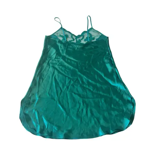 Victoria's Secret VTG VICTORIA'S‎ SECRET Gold Label Emerald Green Chemise M Slip Night Gown Dress