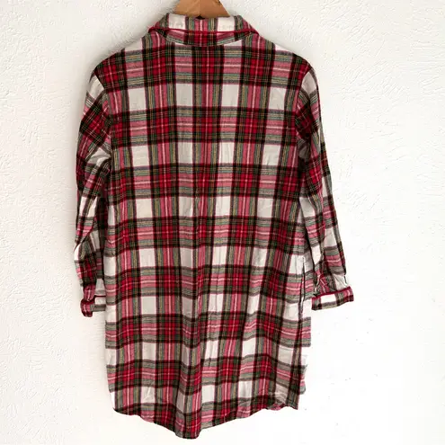 Hanna Andersson Women’s Flannel Nightshirt – Red Tartan Plaid Size Small
