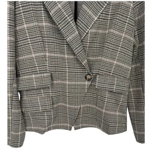 Maeve Anthropologie Collegiate Knit Plaid Blazer Jacket Sz Large Preppy Academia