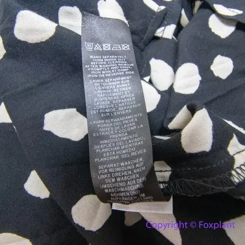 Collusion black and white dot long sleeve shirt women top, size 6