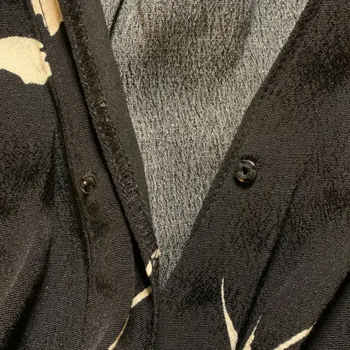 Ba&sh Penny Floral Belted Romper Black and White Size 6