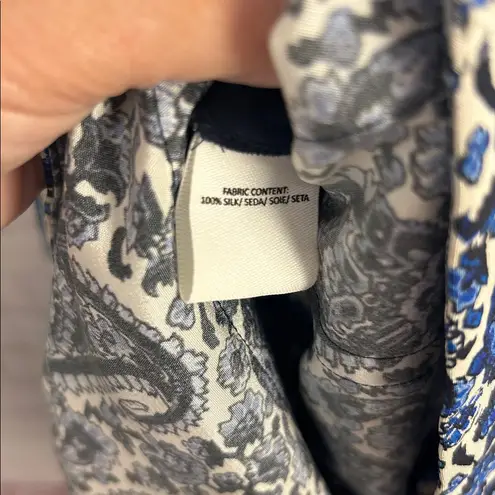 Derek Lam 10 Crosby mixed media navy porcelain patchwork romper designer sz 4 Blue