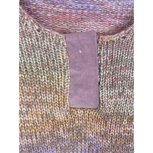 J. Jill Sweater Womens Sz M Colorful Purple Pink Metallic Wool Blend Knit Hippie Size M