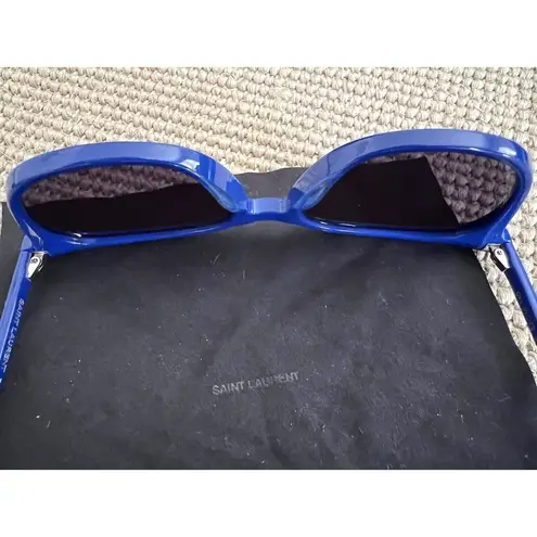 Saint Laurent $450 EUC YSL Surf SL38 002 Women's Blue Sunglasses + Case + Cloth