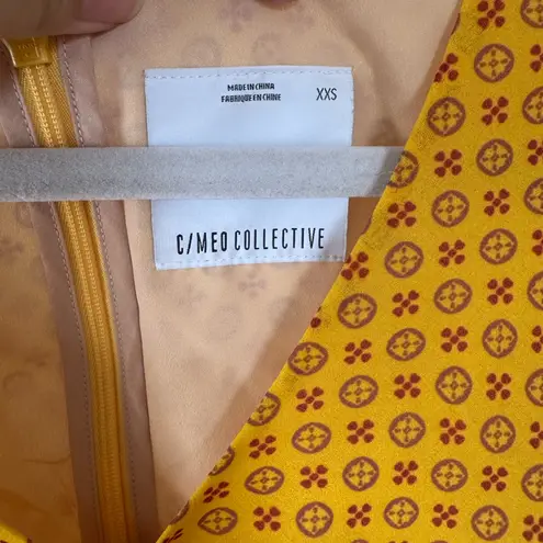 C/MEO COLLECTIVE Yellow Patterned Midi Dress